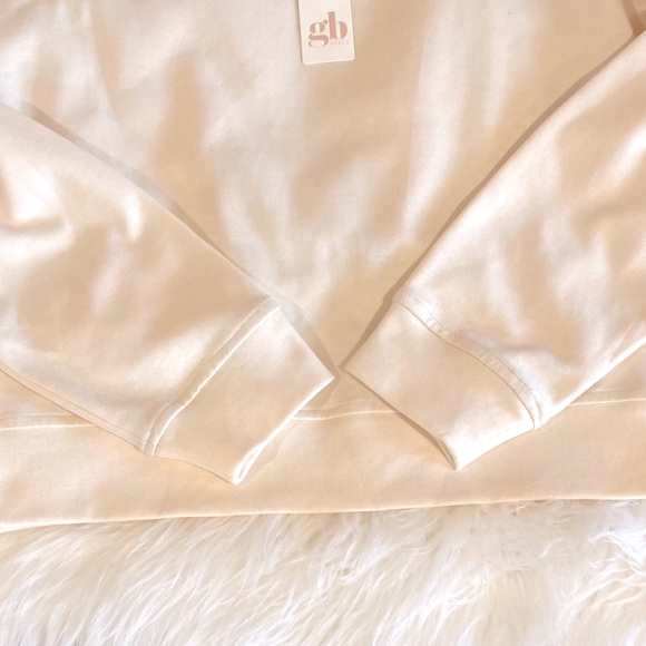 NEW! GB Girls Sweatshirt Round Neck Long Sleeve Drop Shoulder Oyster White Large - Picture 5 of 11